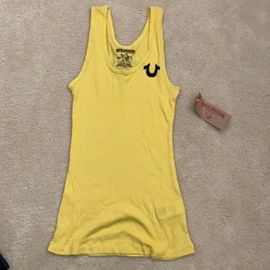 True Religion tank top. Yellow black